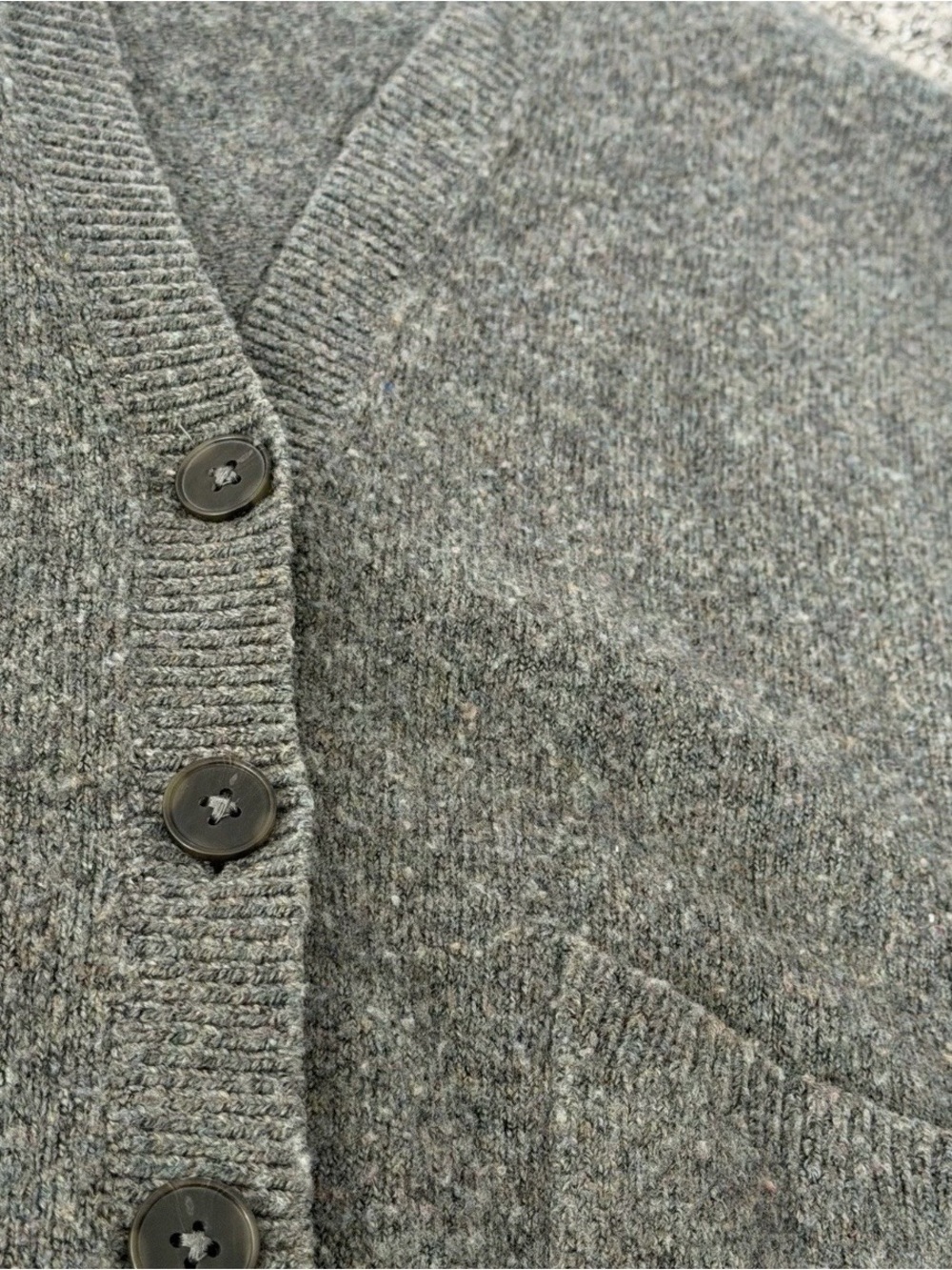 Madewell Gray Cardigan Sweater XS Wool Blend Button Front Womens V Neck - Picture 5 of 7